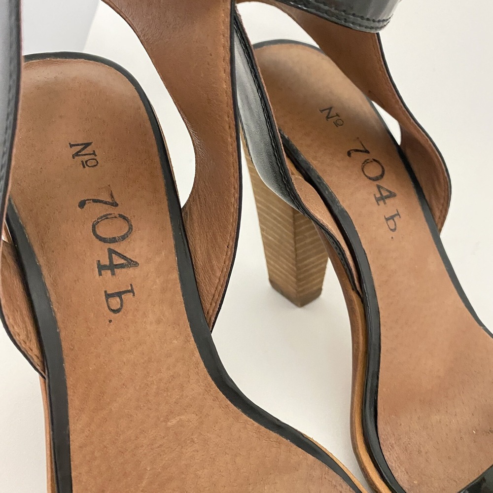 Anthropologie No 704b Almada Black Ankle Strap Patent Leather Size 39.5M Heels - Picture 4 of 14